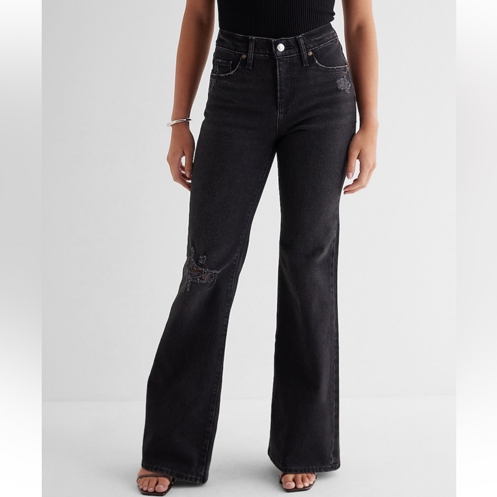 Express black flared jeans, like new